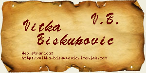 Vitka Biskupović vizit kartica